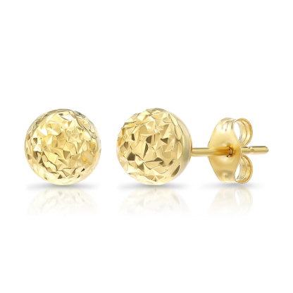 Sparkle Ball Stud Earrings 8mm