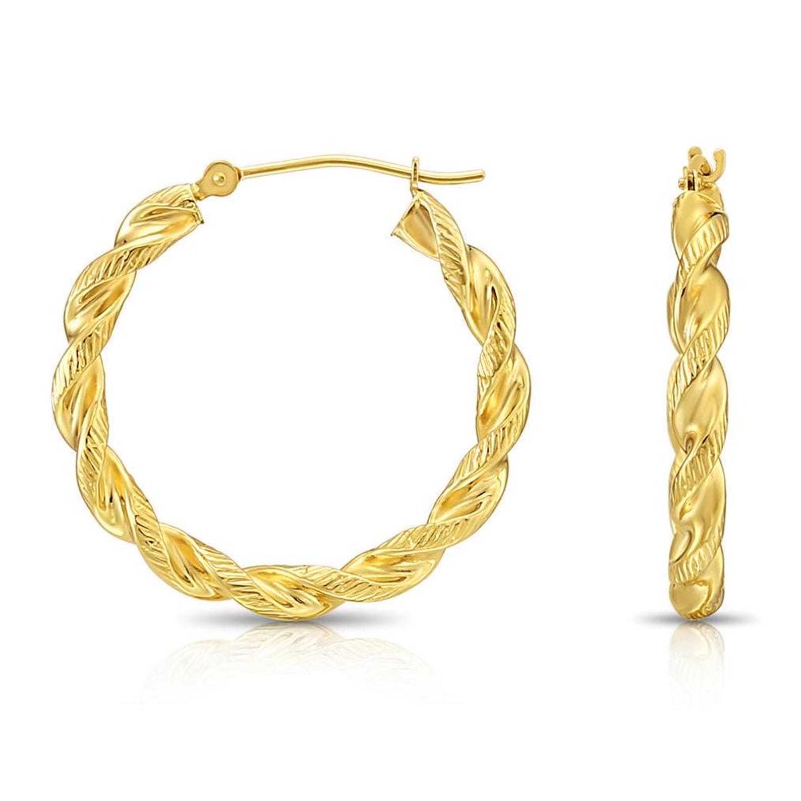 Twisted Round Hoop Earrings 25MM