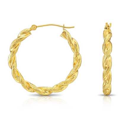 Twisted Round Hoop Earrings 25MM