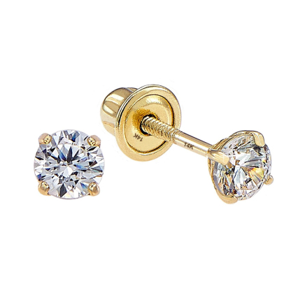 Birthstone Ball Stud Earrings