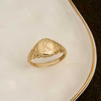 Custom Gold Plated Initial Ring