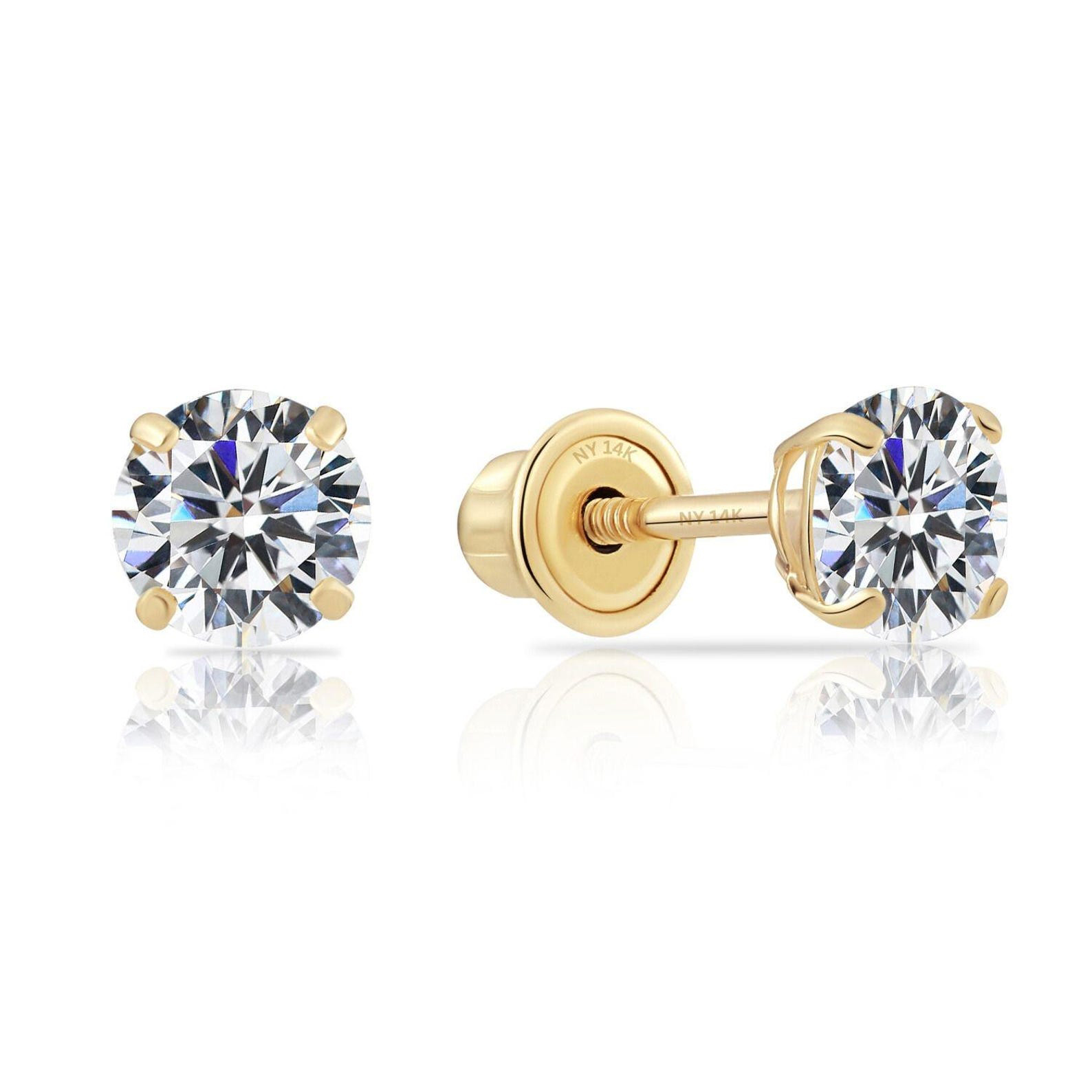 Birthstone Ball Stud Earrings