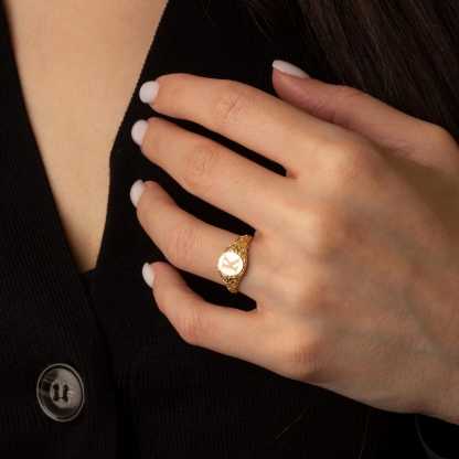 Custom Gold Plated Initial Ring