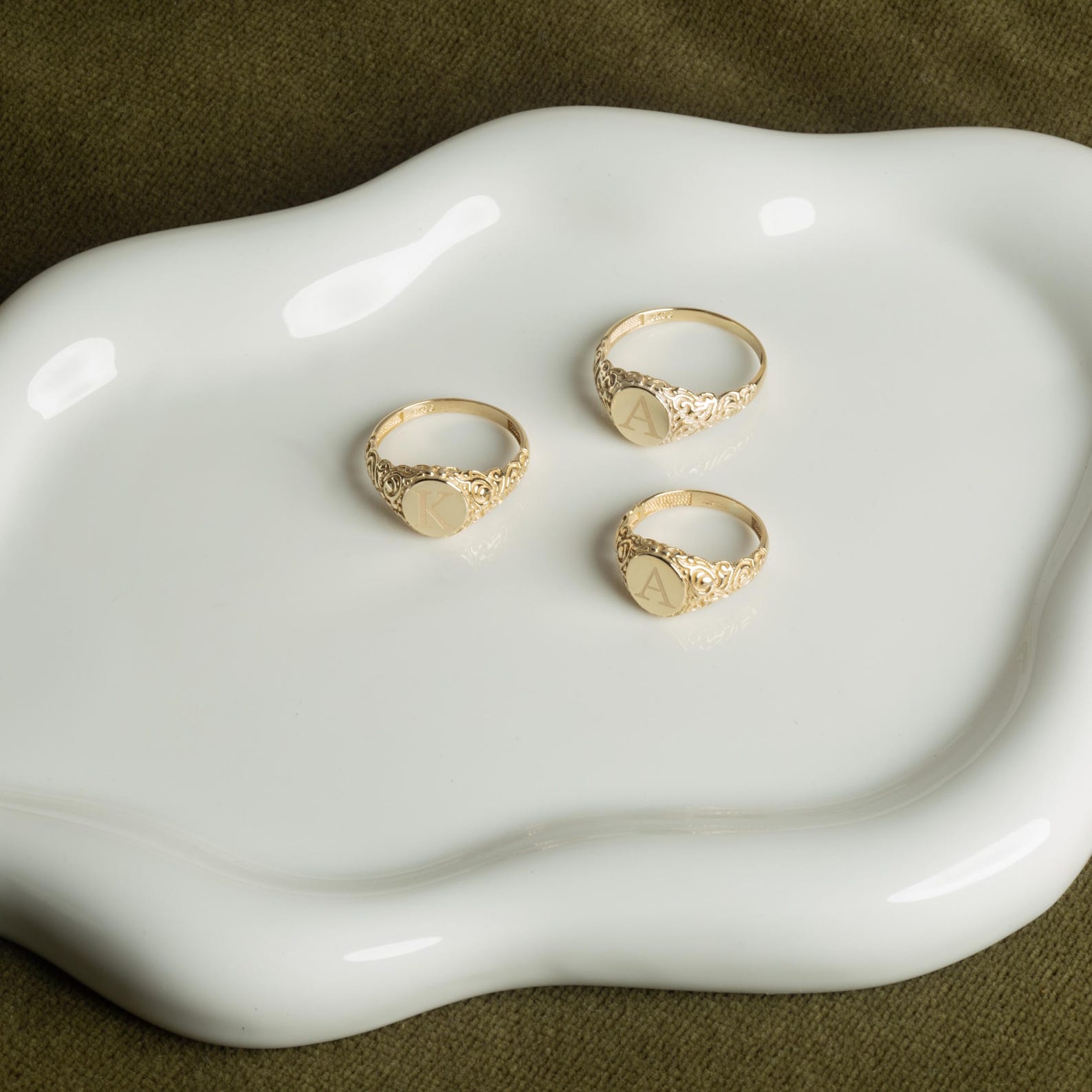 Custom Gold Plated Initial Ring