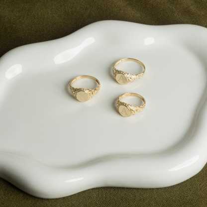 Custom Gold Plated Initial Ring