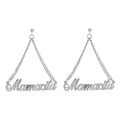 Personalized Gold Plated Triangle Name Earrings
