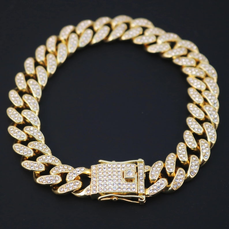 Iced Out Cubic Zirconia Cuban Link Chain Bling Anklet