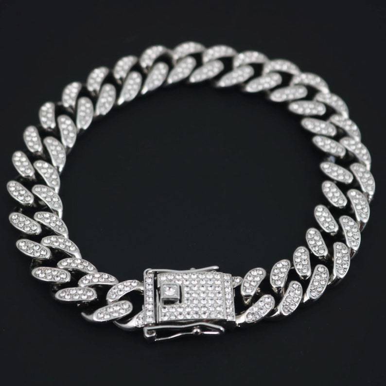 Iced Out Cubic Zirconia Cuban Link Chain Bling Anklet
