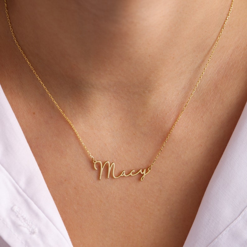 Personalized Gold Plated Name Necklace Dainty Necklace