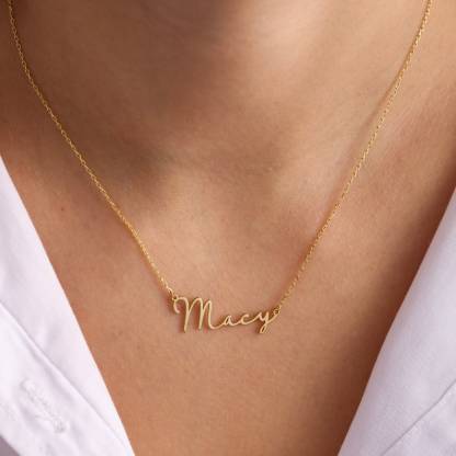 Personalized Gold Plated Name Necklace Dainty Necklace