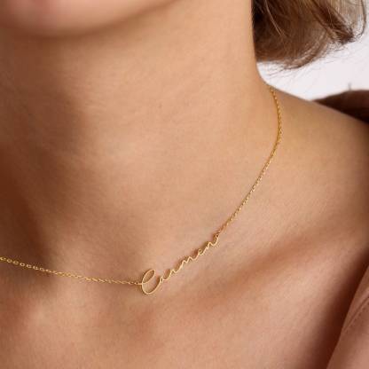 Personalized Gold Plated Name Necklace Dainty Necklace
