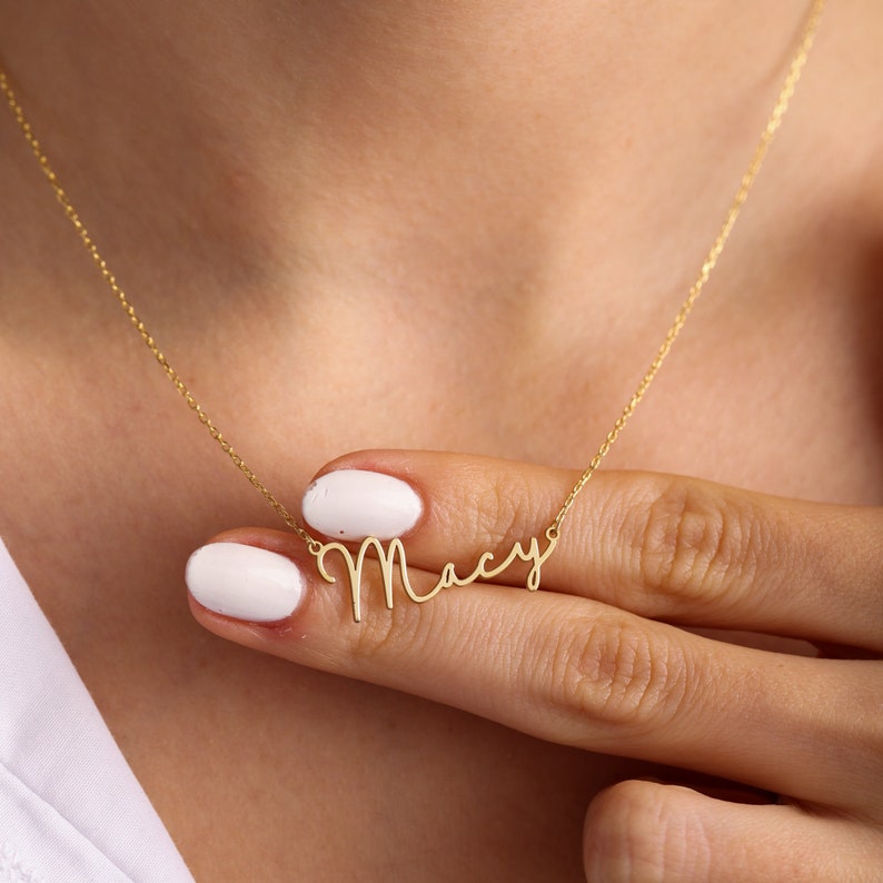 Personalized Gold Plated Name Necklace Dainty Necklace