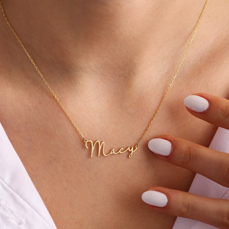 Personalized Gold Plated Name Necklace Dainty Necklace