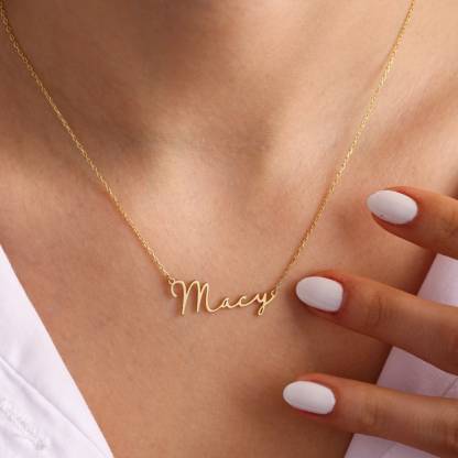 Personalized Gold Plated Name Necklace Dainty Necklace