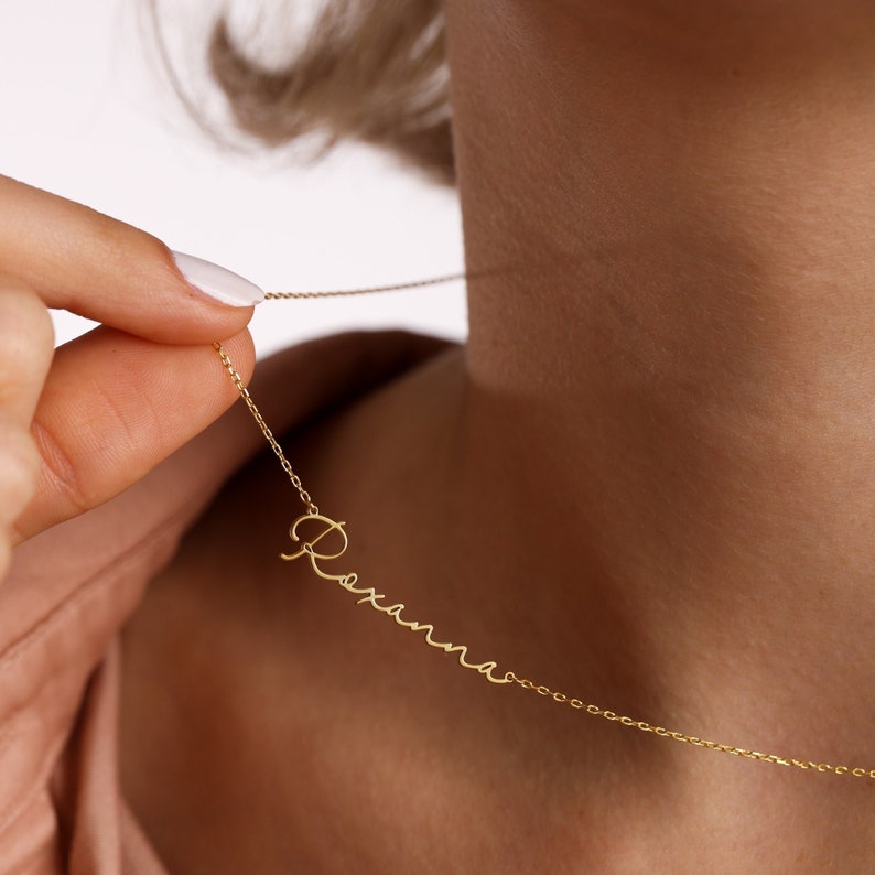 Personalized Gold Plated Name Necklace Dainty Necklace