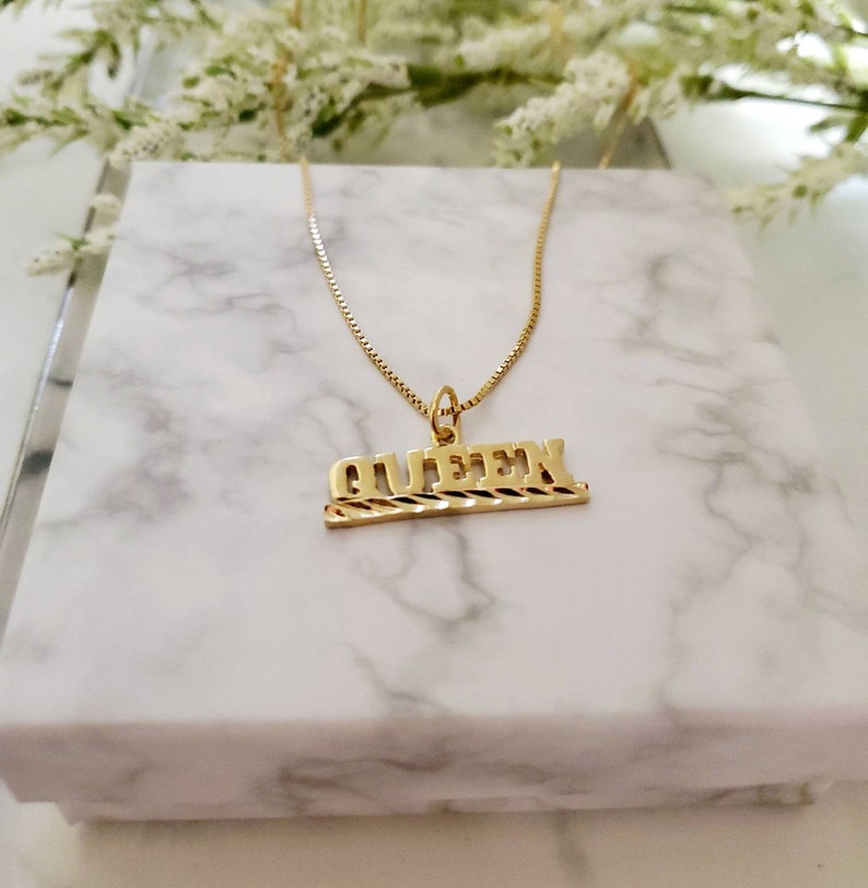 Dainty Name Necklace Box Chain Gold Plated Personalized Name Necklace 