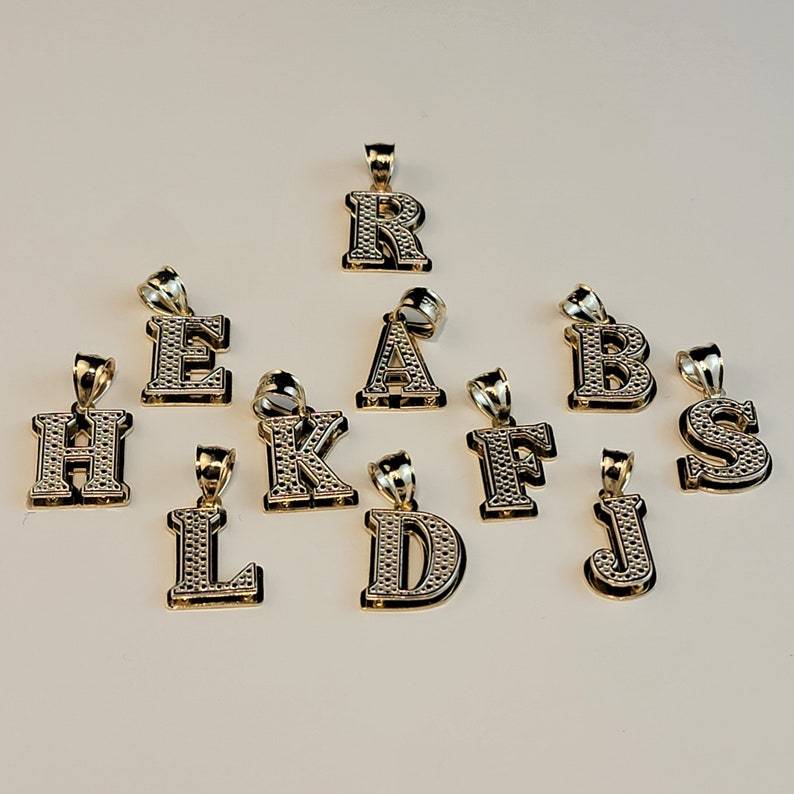 Double Layer Two Tone Letter Necklace Personalized Initial Necklace