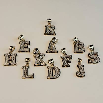 Double Layer Two Tone Letter Necklace Personalized Initial Necklace