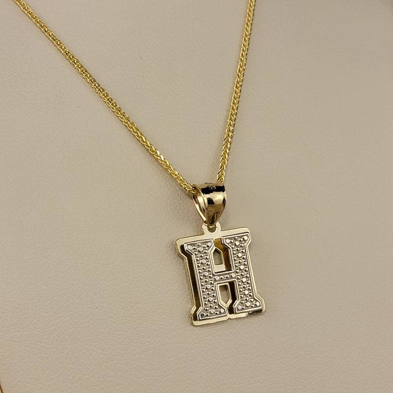 Double Layer Two Tone Letter Necklace Personalized Initial Necklace