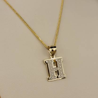 Double Layer Two Tone Letter Necklace Personalized Initial Necklace