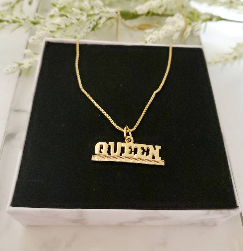 Dainty Name Necklace Box Chain Gold Plated Personalized Name Necklace 
