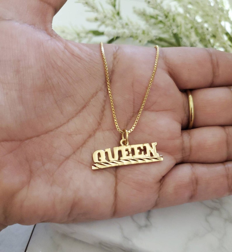 Dainty Name Necklace Box Chain Gold Plated Personalized Name Necklace 