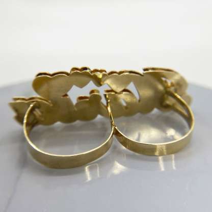 Two Finger Ring Custom Double Plated Name Ring
