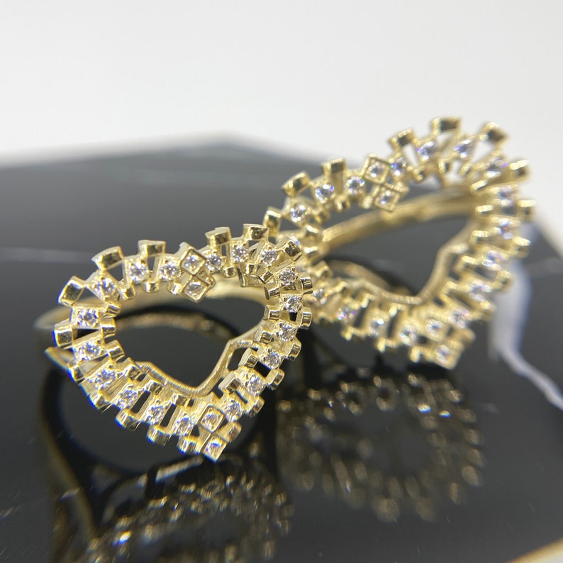 Gold Rollie CZ Heart Frame Ring Personalized Engraved Ring Rolex Ring