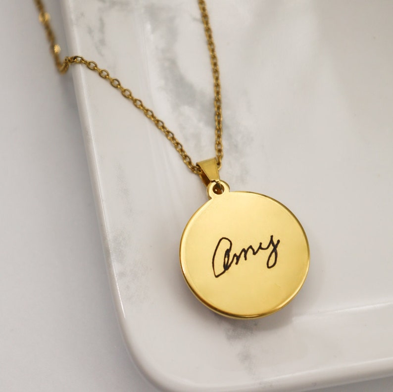 Personalized Photo Necklace With Circular Inner Picture And Engraving