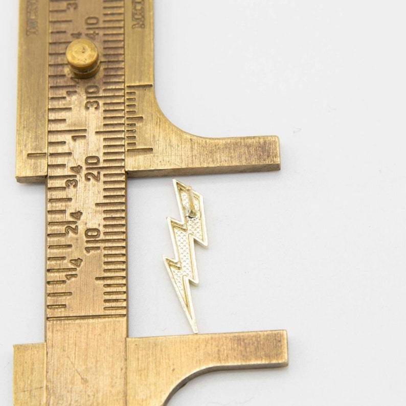 Diamond Cut Lightning Bolt Stud Earrings Gold Plated Earrings