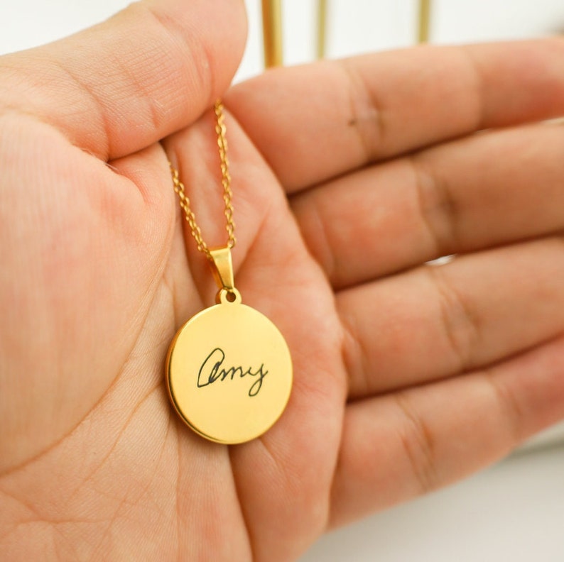 Personalized Photo Necklace With Circular Inner Picture And Engraving