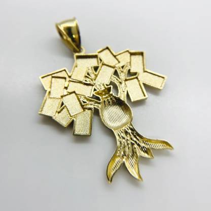 Gold Money Bag Hundred Dollar Tree Lucky Pendant Necklace