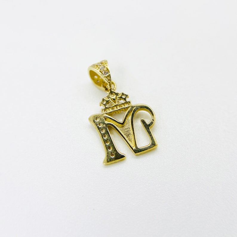Letter Crown Pendant Custom Gold Plated Initial Necklace