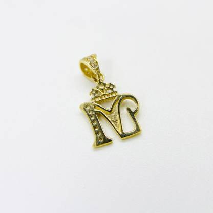 Letter Crown Pendant Custom Gold Plated Initial Necklace
