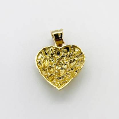 Nugget Heart Charm Pendant Gold Plated Necklace
