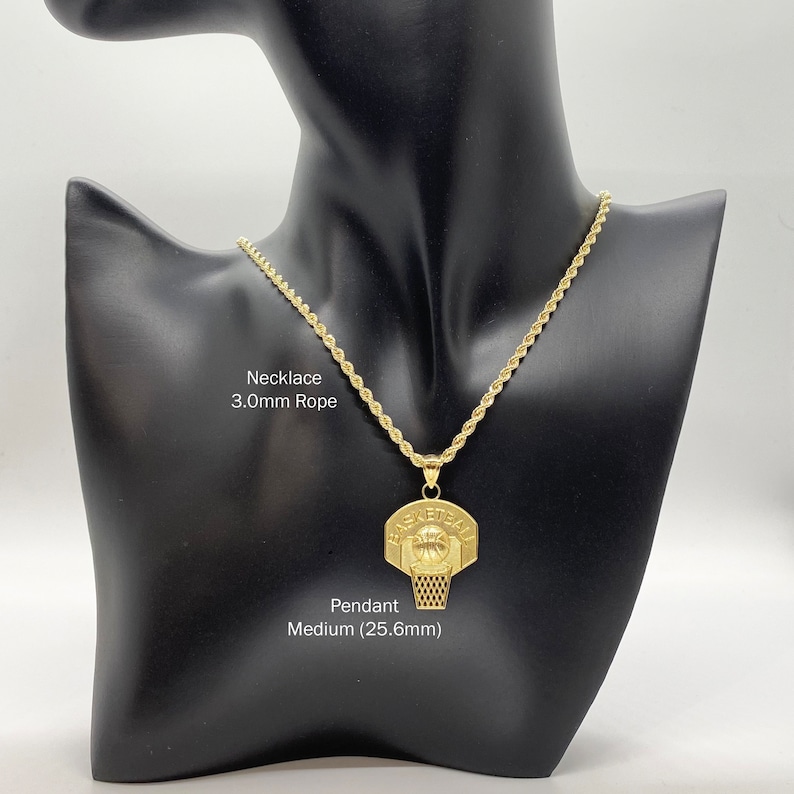 Gold Plated Basketball Hoop Charm Pendant Necklace