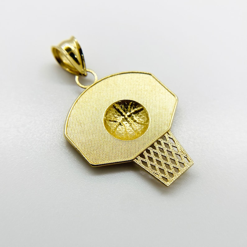 Gold Plated Basketball Hoop Charm Pendant Necklace