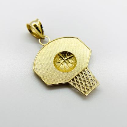 Gold Plated Basketball Hoop Charm Pendant Necklace