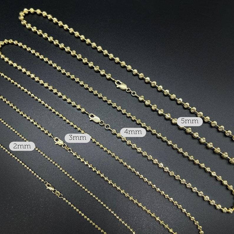 Solid Bead Ball Chain Necklace Dainty Necklace