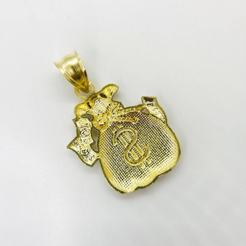 Gold Plated Money Bag Lucky Charm Pendant Necklace