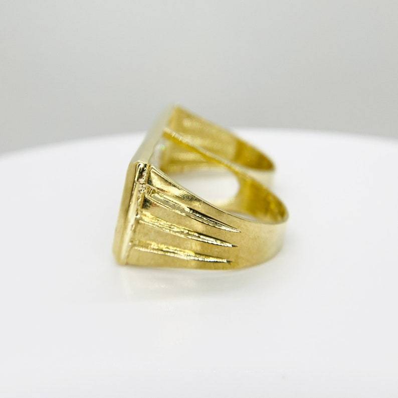 Iced Out Square CZ Double Two Finger Ring Men Ring