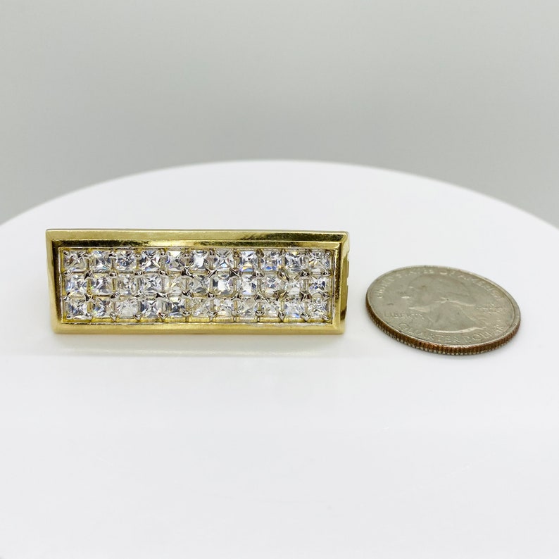 Iced Out Square CZ Double Two Finger Ring Men Ring
