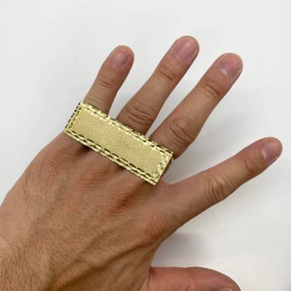 Gold Plated Three Finger Ring Nugget Style Classic Ring