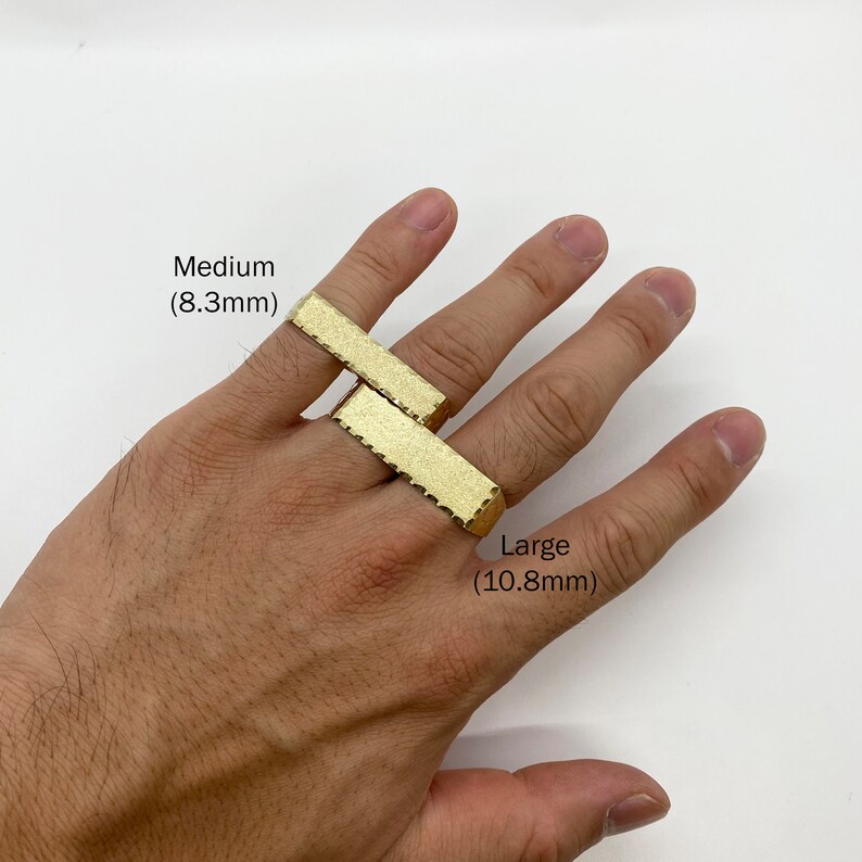 Two Double Finger Classic Plated Nugget Ring