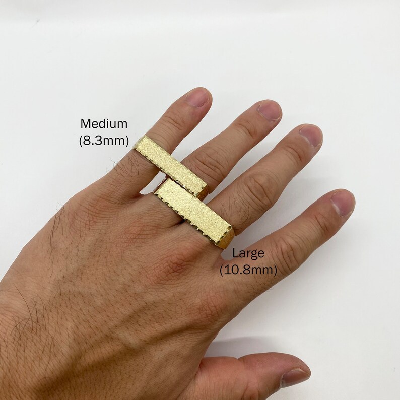 Two Double Finger Classic Plated Nugget Ring