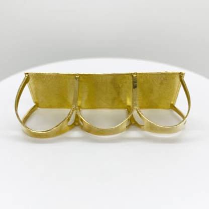 Gold Plated Three Finger Ring Nugget Style Classic Ring