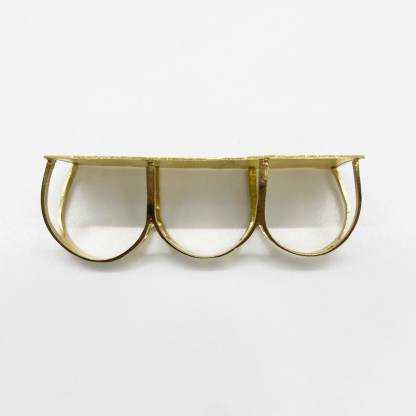 Gold Plated Three Finger Ring Nugget Style Classic Ring