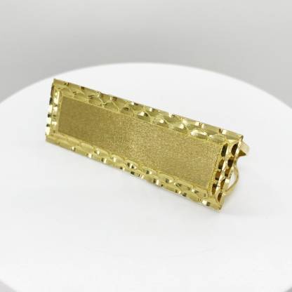Gold Plated Three Finger Ring Nugget Style Classic Ring