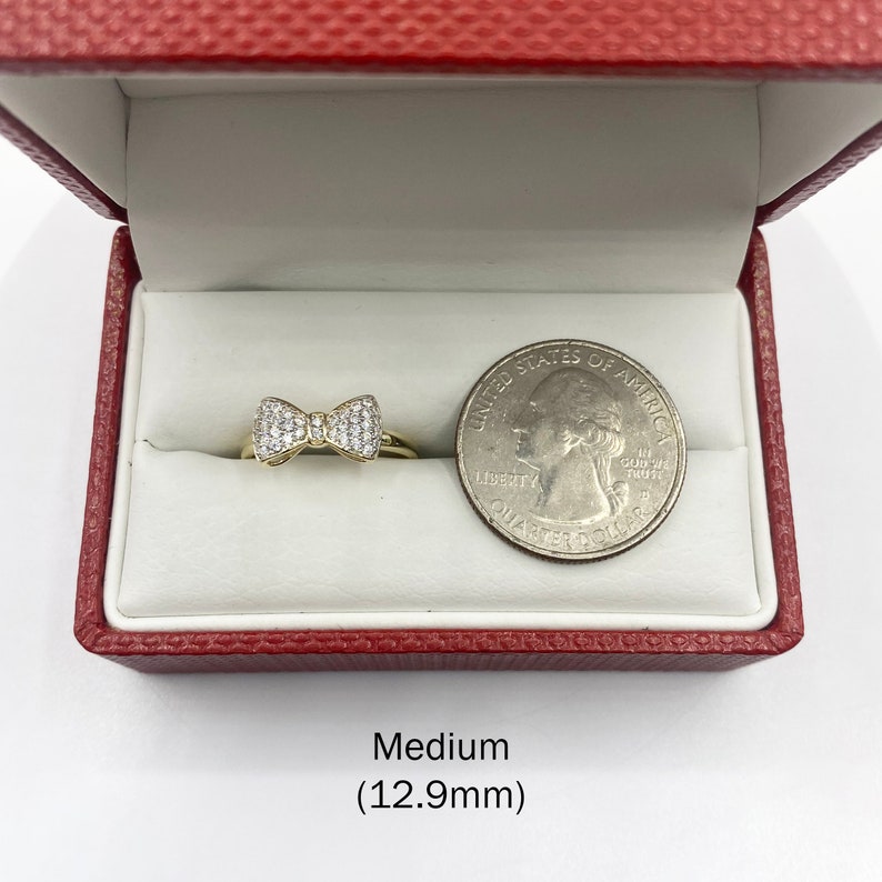 Bow Ribbon Beautiful Ring Custom Engraved Ring 14K Gold Plated