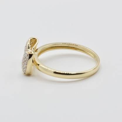 Bow Ribbon Beautiful Ring Custom Engraved Ring 14K Gold Plated